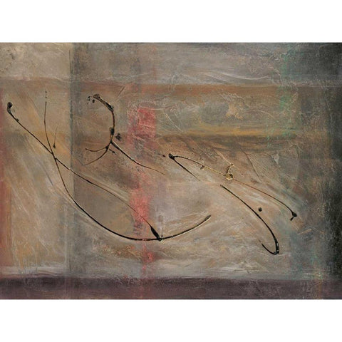 Cross Road II Black Modern Wood Framed Art Print with Double Matting by Roberts, Kati