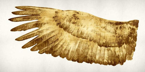 Golden Wing I White Modern Wood Framed Art Print with Double Matting by Bennett, Kate