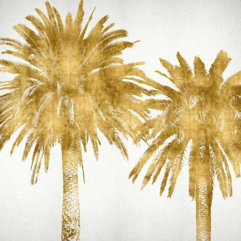 Palms In Gold IV Black Ornate Wood Framed Art Print with Double Matting by Bennett, Kate