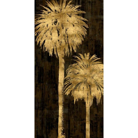 Golden Palms Panel I White Modern Wood Framed Art Print by Bennett, Kate