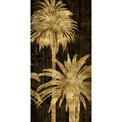 Golden Palms Panel II White Modern Wood Framed Art Print by Bennett, Kate