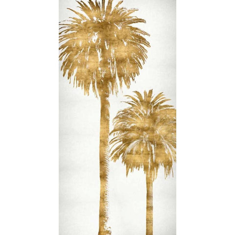 Golden Palms Panel III White Modern Wood Framed Art Print by Bennett, Kate