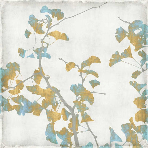 Ginko Branches II White Modern Wood Framed Art Print by Bennett, Kate