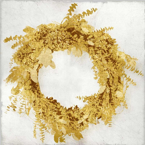 Golden Wreath II Gold Ornate Wood Framed Art Print with Double Matting by Bennett, Kate