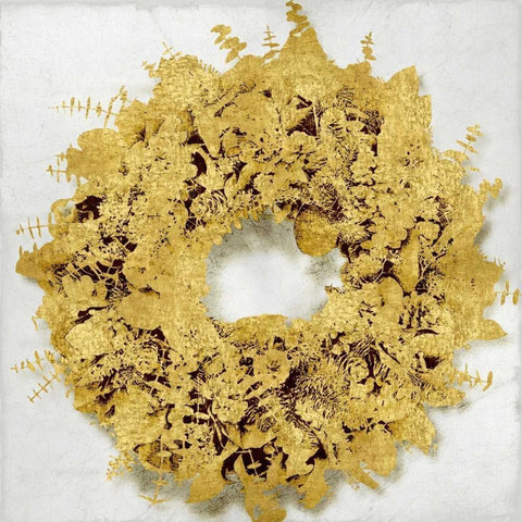 Golden Wreath III Gold Ornate Wood Framed Art Print with Double Matting by Bennett, Kate