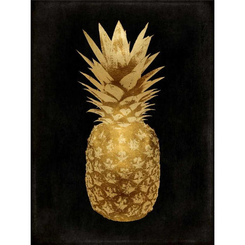 Gold Pineapple on Black II White Modern Wood Framed Art Print by Bennett, Kate