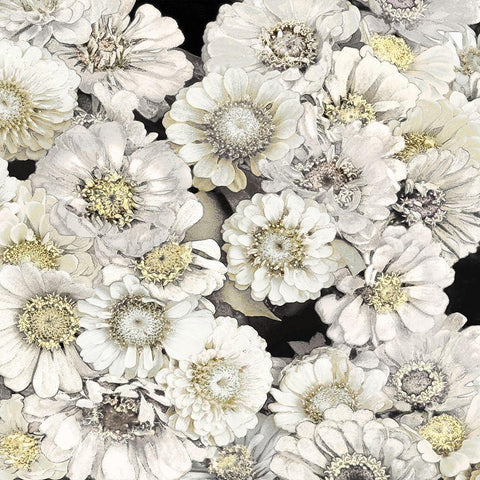 Floral Abundance in Ivory Black Ornate Wood Framed Art Print with Double Matting by Bennett, Kate