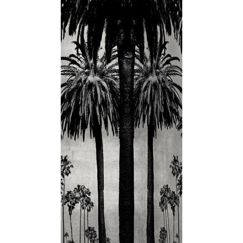 Palms with Silver II Gold Ornate Wood Framed Art Print with Double Matting by Bennett, Kate