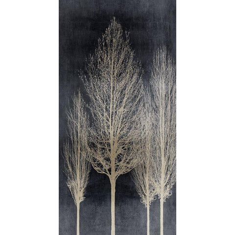 Silver Tree Silhoutte II Gold Ornate Wood Framed Art Print with Double Matting by Bennett, Kate