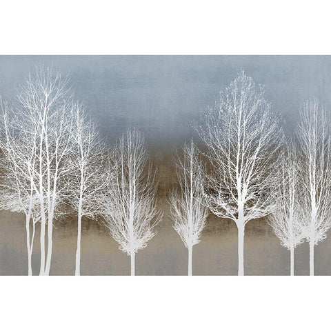 Trees on Brown and Blue Black Modern Wood Framed Art Print with Double Matting by Bennett, Kate