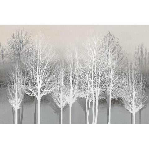 Trees on Gray White Modern Wood Framed Art Print by Bennett, Kate