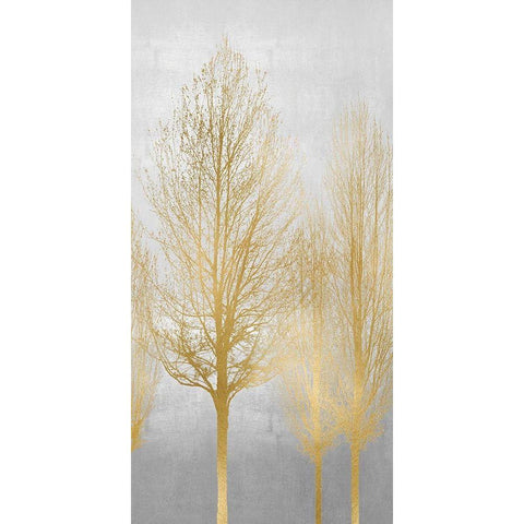 Gold Tree Panel I Gold Ornate Wood Framed Art Print with Double Matting by Bennett, Kate