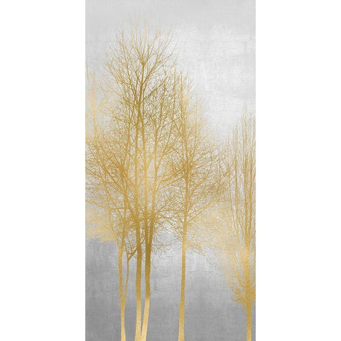 Gold Tree Panel II Gold Ornate Wood Framed Art Print with Double Matting by Bennett, Kate