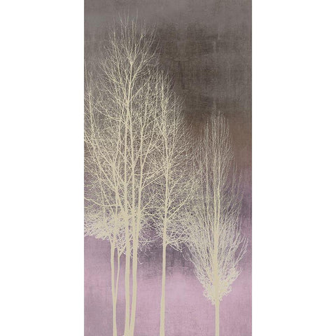 Trees on Pink Panel I Gold Ornate Wood Framed Art Print with Double Matting by Bennett, Kate