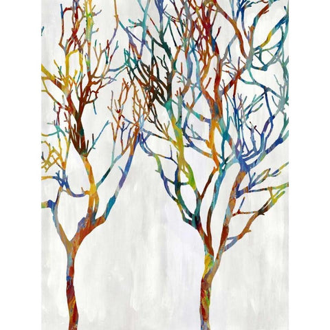 Branches II Black Modern Wood Framed Art Print with Double Matting by Webster, Kyle