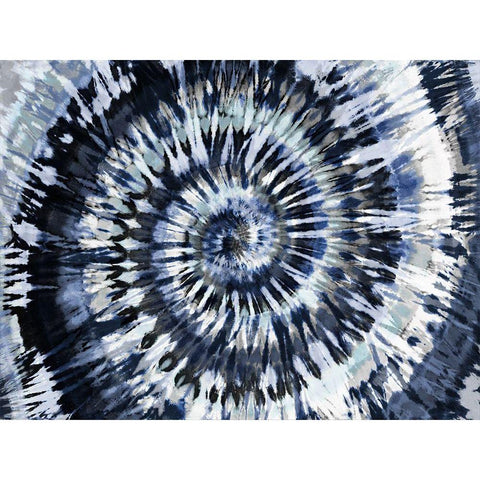 Tie Dye Indigo Blue Black Modern Wood Framed Art Print by Kearns, Molly