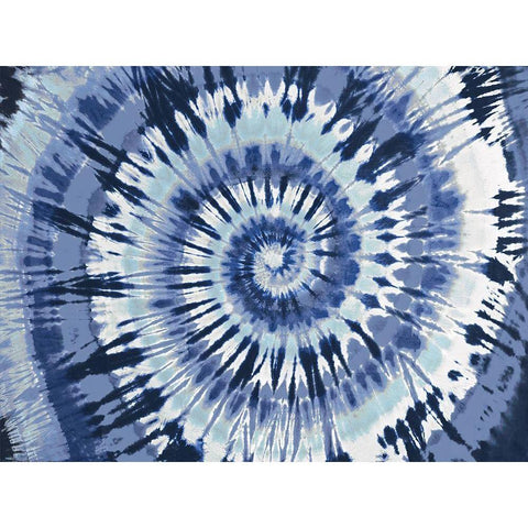 Tie Dye Blue Black Modern Wood Framed Art Print with Double Matting by Kearns, Molly