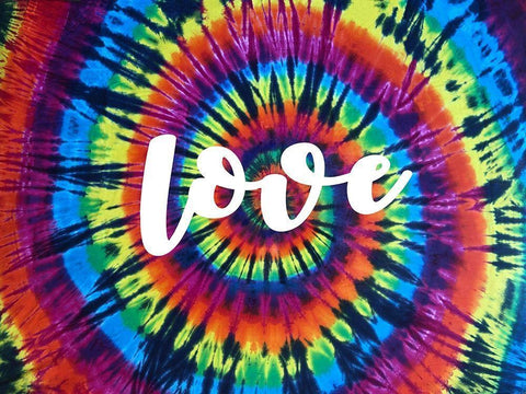 Tie Dye Rainbow Love I Black Ornate Wood Framed Art Print with Double Matting by Kearns, Molly