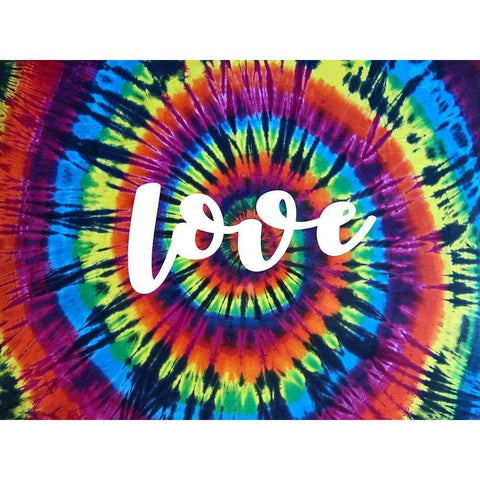 Tie Dye Rainbow Love I Black Modern Wood Framed Art Print with Double Matting by Kearns, Molly