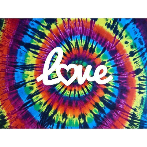Tie Dye Rainbow Love II White Modern Wood Framed Art Print by Kearns, Molly