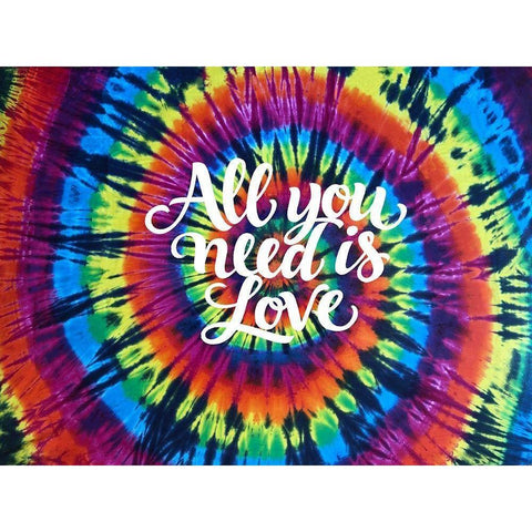 Tie Dye Rainbow All You Need  Black Modern Wood Framed Art Print by Kearns, Molly