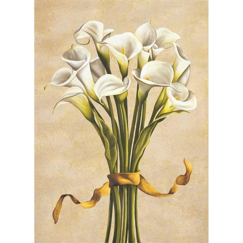 Bouquet bianco White Modern Wood Framed Art Print by Corradini, Lisa