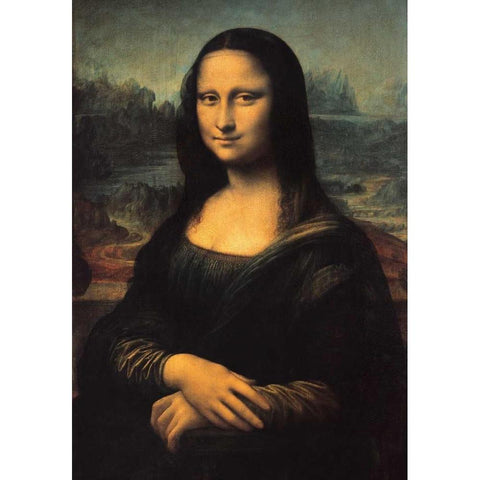 Mona Lisa White Modern Wood Framed Art Print by Da Vinci, Leonardo