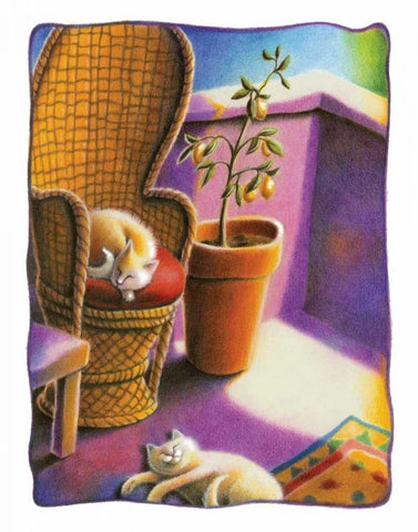 Balmy Breezes White Modern Wood Framed Art Print with Double Matting by Seeley, Laura