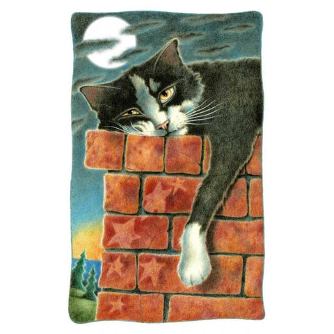 Chimney Sweep (with Moon) Black Modern Wood Framed Art Print with Double Matting by Seeley, Laura