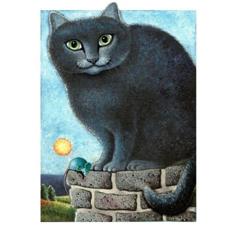 Ebonys Peak (with Mouse) White Modern Wood Framed Art Print by Seeley, Laura