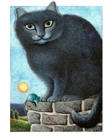 Ebonys Peak (with Mouse) Black Ornate Wood Framed Art Print with Double Matting by Seeley, Laura