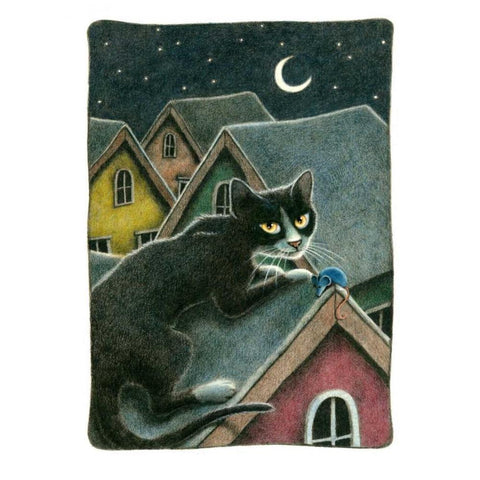 Night Shift (with Mouse) Gold Ornate Wood Framed Art Print with Double Matting by Seeley, Laura