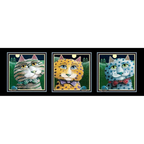 On Safari-Trio I Black Modern Wood Framed Art Print with Double Matting by Seeley, Laura