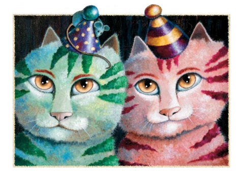 Party Time (with Mouse) White Modern Wood Framed Art Print with Double Matting by Seeley, Laura
