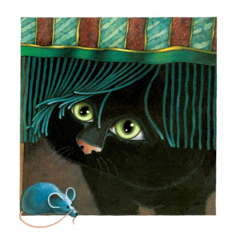 Peek-A-Boo (Green) Black Modern Wood Framed Art Print by Seeley, Laura