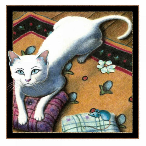 Pillow Talk (with Mouse) Black Modern Wood Framed Art Print by Seeley, Laura