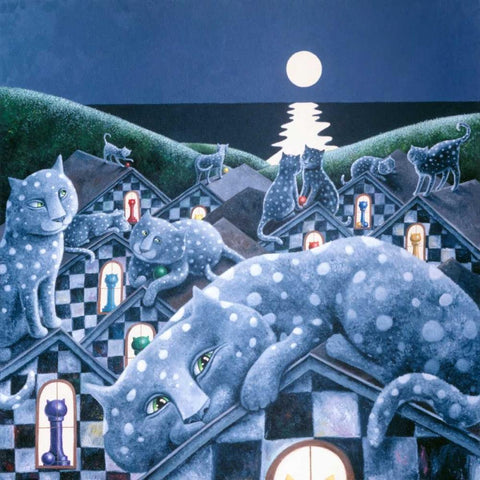 Peaks and Peeks White Modern Wood Framed Art Print with Double Matting by Seeley, Laura