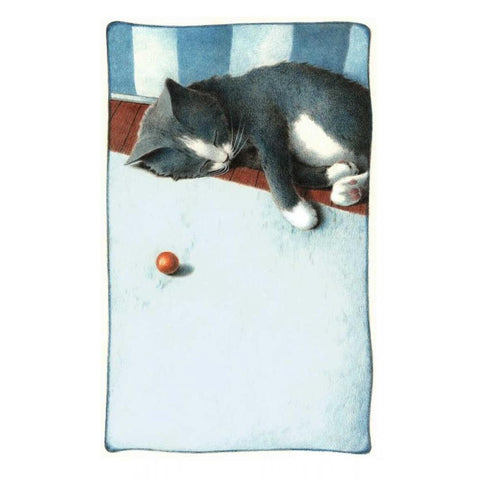 Power Nap (with Mouse) White Modern Wood Framed Art Print by Seeley, Laura