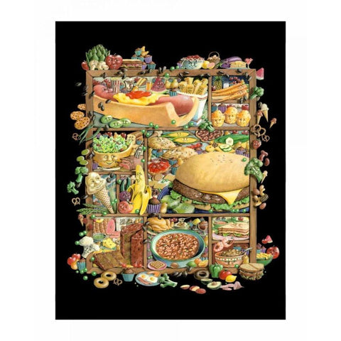 Shadowbox Hunt -Food for Thoug Gold Ornate Wood Framed Art Print with Double Matting by Seeley, Laura