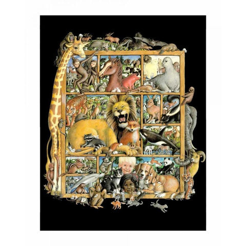 Shadowbox Hunt -Mammal Menager Gold Ornate Wood Framed Art Print with Double Matting by Seeley, Laura