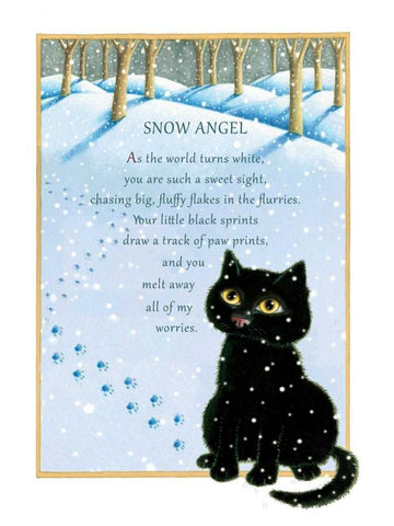 Snow Angel Black Ornate Wood Framed Art Print with Double Matting by Seeley, Laura