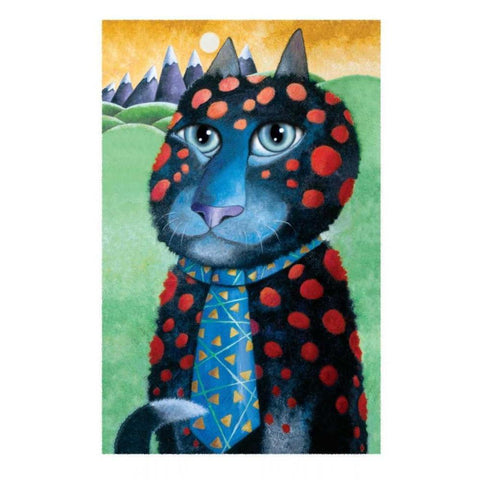 The Corporte Cats-The C.E.O. Black Modern Wood Framed Art Print with Double Matting by Seeley, Laura