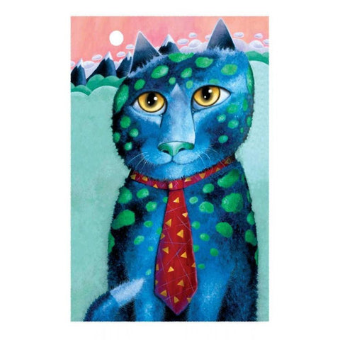 The Corporate Cats-The C.F.O. Black Modern Wood Framed Art Print with Double Matting by Seeley, Laura