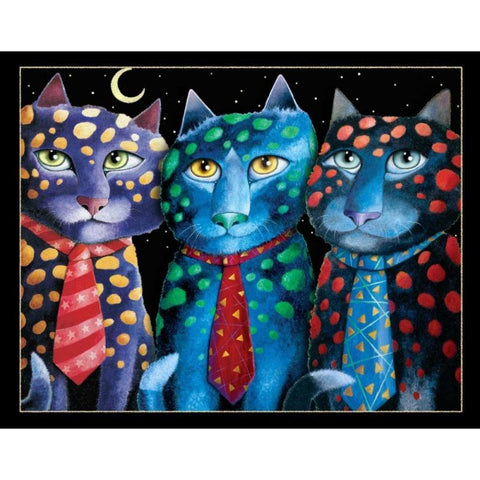 The Corporate Cats Gold Ornate Wood Framed Art Print with Double Matting by Seeley, Laura