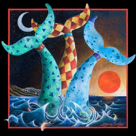 Splash Dance Black Modern Wood Framed Art Print with Double Matting by Seeley, Laura