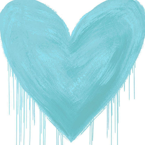 Big Hearted Aqua  Black Modern Wood Framed Art Print with Double Matting by Rodgers, Lindsay