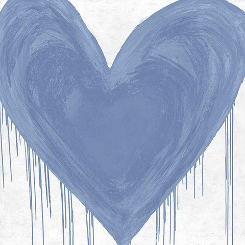 Big Hearted Blue White Modern Wood Framed Art Print by Rodgers, Lindsay