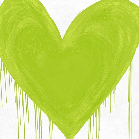 Big Hearted Chartreuse Green Black Modern Wood Framed Art Print with Double Matting by Rodgers, Lindsay