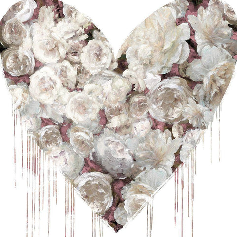 Big Hearted Flowers I White Modern Wood Framed Art Print by Rodgers, Lindsay