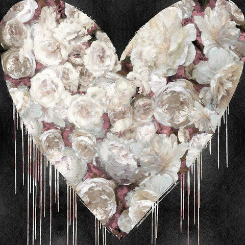 Big Hearted Flowers III White Modern Wood Framed Art Print by Rodgers, Lindsay